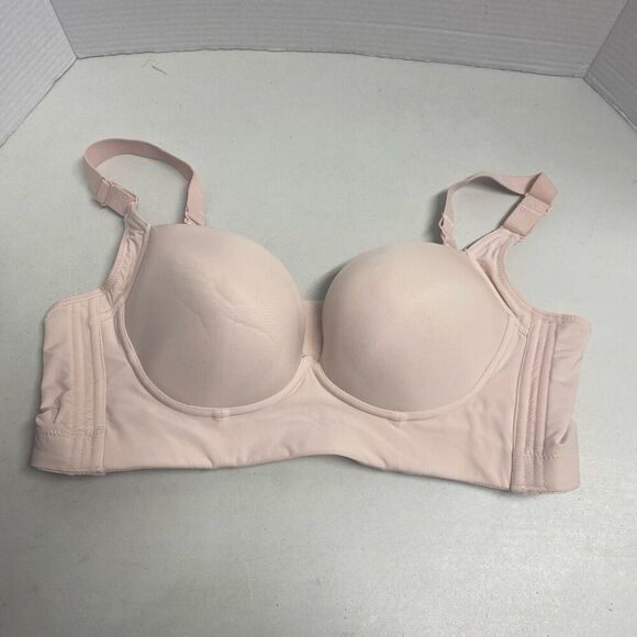 MASTECTOMY BRA Peach Inserts Nipple Indentation And Pockets Size 40 SEE DESCRIPT - Picture 9 of 10